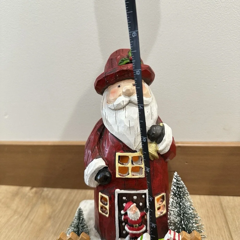 VTG Light Up Resin Santa House Decor Christmas‎ 8.5